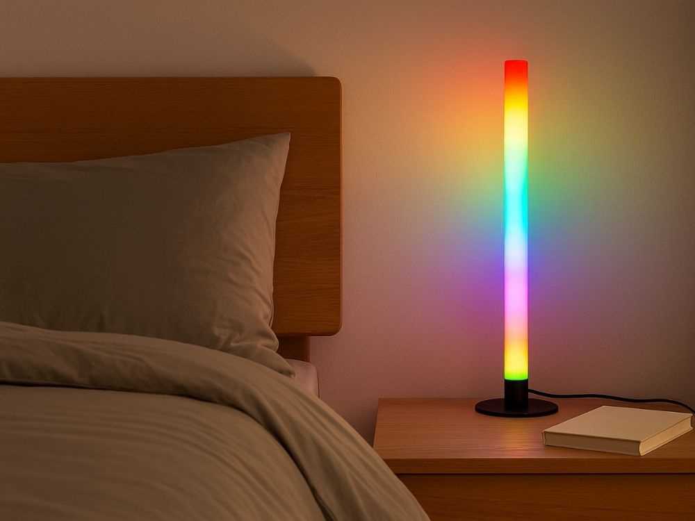 Pastatomas LED RGB šviestuvas su pulteliu, 40 cm
