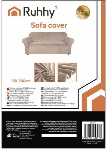 Ruhhy 26184 smėlio spalvos sofos užvalkalas 190-230cm