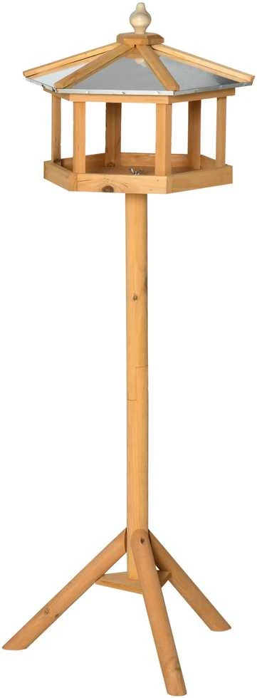 PawHut paukščių namelis, vila, lesykla su stovu ir cinkuotu stogu 113x40x40 cm
