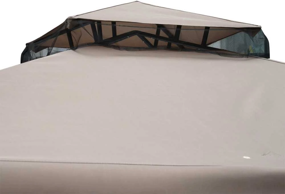 Outsunny sodo pavėsinė 3x3x2,6 m, sodo palapinė su 4 šoninėmis sienelėmis, atspari oro sąlygoms, metalas, poliesteris, pilka