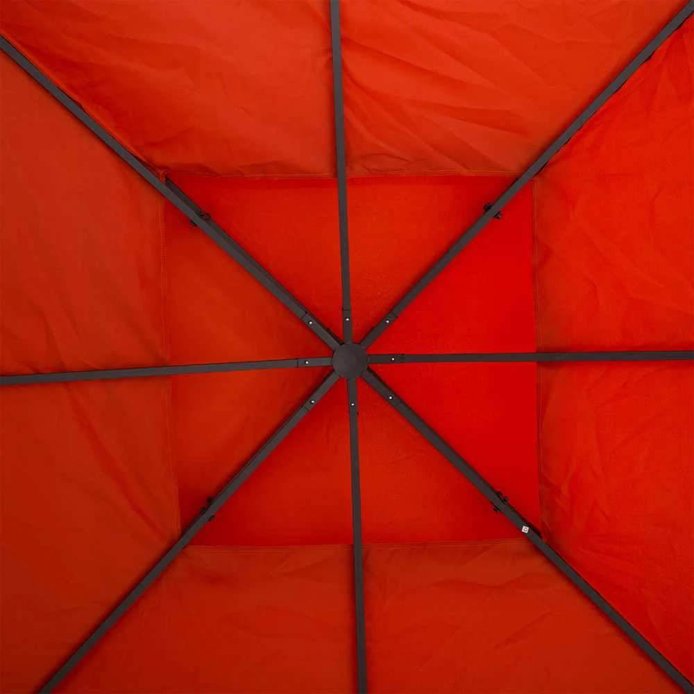 Outsunny atsarginis stogas pavėsinės stogas metalinei pavėsinei, sodo pavėsinei, 3x3 m, rūdžių raudonos spalvos, poliesteris