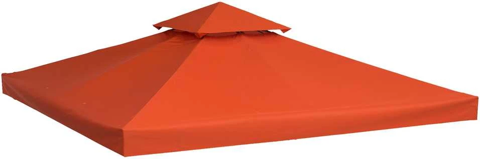 Outsunny atsarginis stogas pavėsinės stogas metalinei pavėsinei, sodo pavėsinei, 3x3 m, rūdžių raudonos spalvos, poliesteris