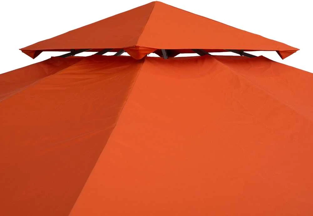Outsunny atsarginis stogas pavėsinės stogas metalinei pavėsinei, sodo pavėsinei, 3x3 m, rūdžių raudonos spalvos, poliesteris