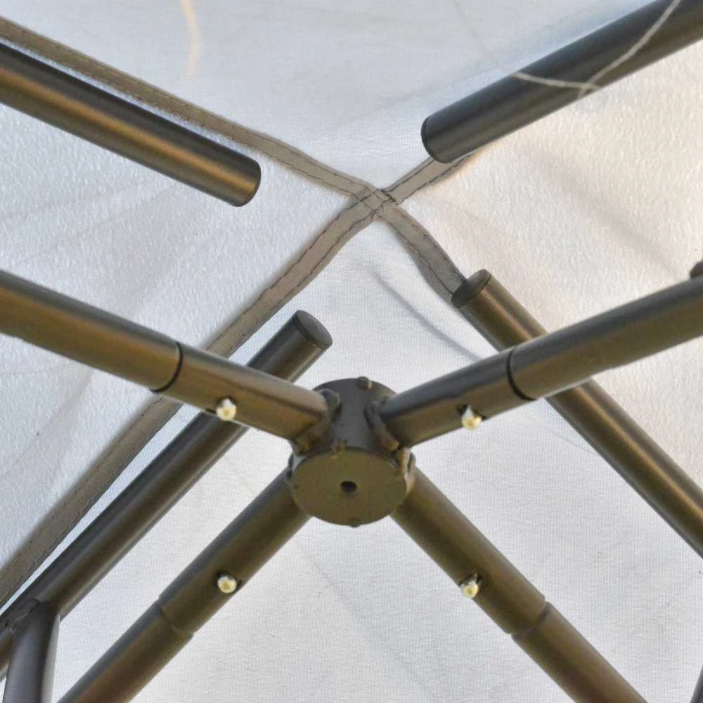 Outsunny sodo pavėsinė, sodo palapinė, vakarėlių palapinė su 4 šoninėmis sienelėmis, atspari oro sąlygoms, metalas, poliesteris, šviesiai pilka, 3 x 3 x 2,6 m