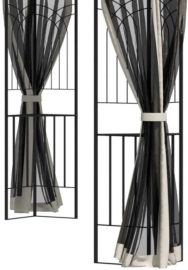 Outsunny sodo pavėsinė su dvigubu stogu, sodo palapinė, šventinė palapinė su 4 šoninėmis sienelėmis, metalas + poliesteris, smėlio spalvos, 2,99 x 2,99 x 2,74 m