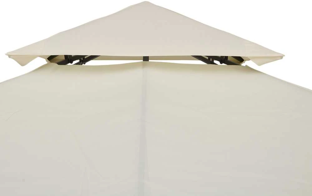 Outsunny atsarginis stogas, paviljono stogas metaliniam paviljonui, sodo paviljono stogas, 3x3m, kreminės baltos spalvos, poliesteris