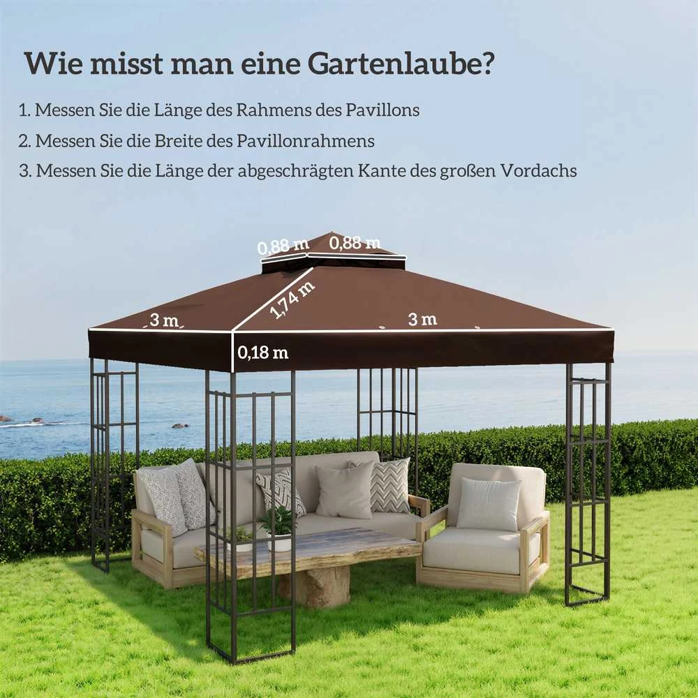 Paviljono stogas 300 × 300 cm