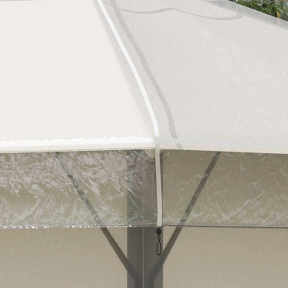Outsunny Paviljono uždangalas 3x3m, atsparus vandeniui stabilus žiemai atsparus apsauginis gaubtas, paviljono stogo atsarginis apvalkalas sodo paviljonui, atsarginis stogas apsauga nuo lietaus brezentas, skaidrus