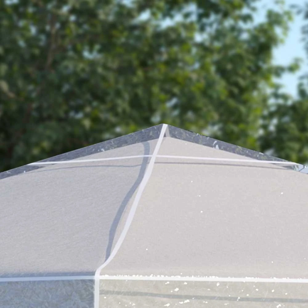 Outsunny Paviljono uždangalas 3x3m, atsparus vandeniui stabilus žiemai atsparus apsauginis gaubtas, paviljono stogo atsarginis apvalkalas sodo paviljonui, atsarginis stogas apsauga nuo lietaus brezentas, skaidrus