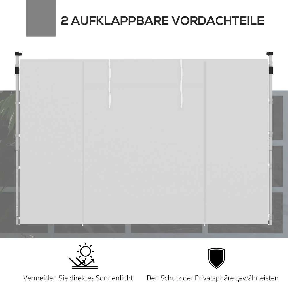 Outsunny paviljono šoninių sienelių rinkinys, 2 vnt., sienelės su langais ir durimis, skirtos 3x3/3x6 m paviljono palapinei, Oksfordo audinys, baltos
