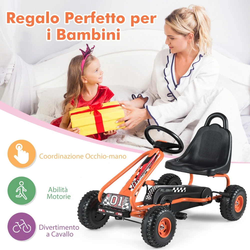 Pedalinis gokartas oranžinis
