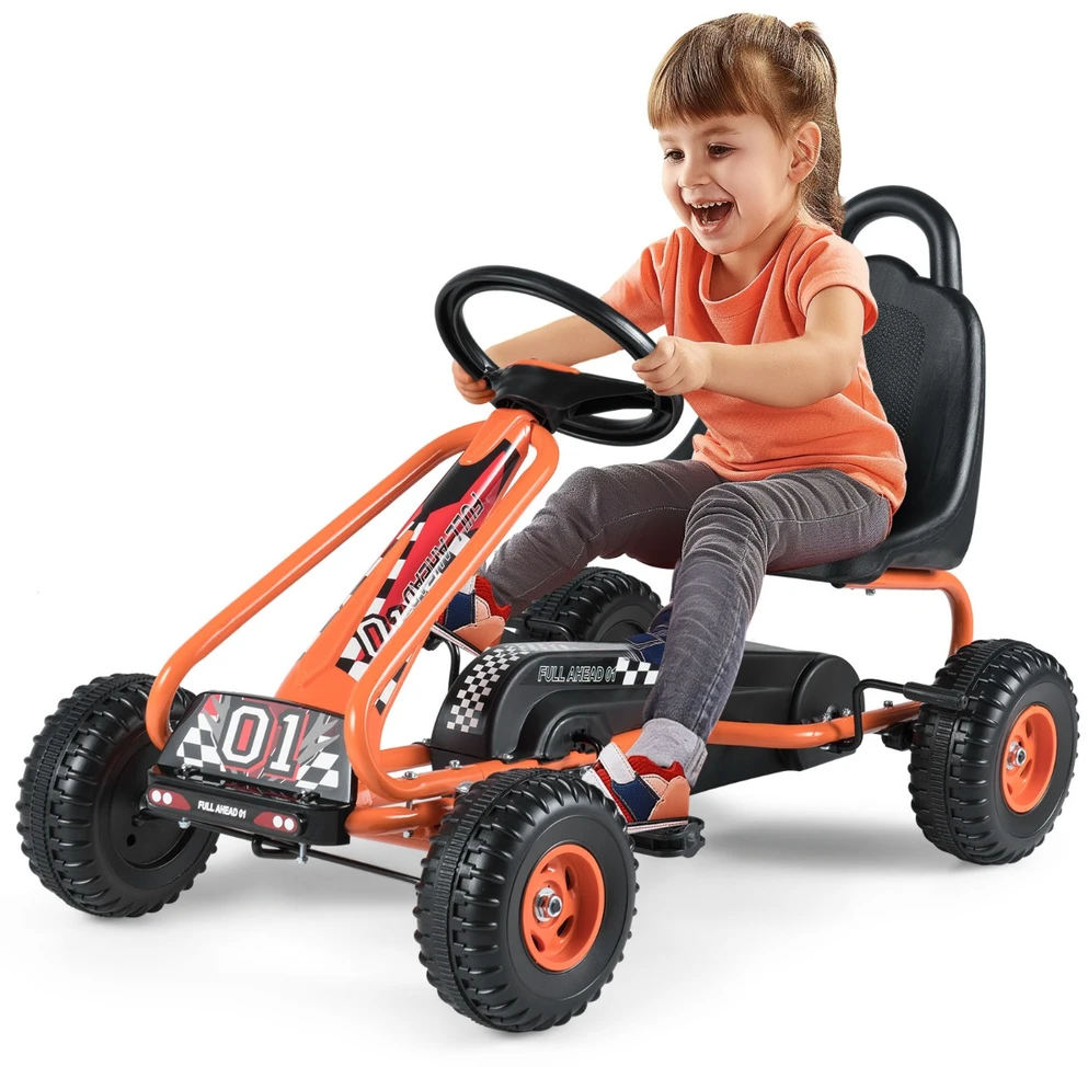 Pedalinis gokartas oranžinis