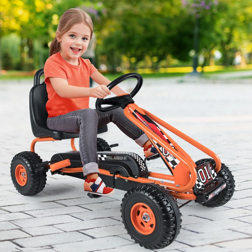 Pedalinis gokartas oranžinis