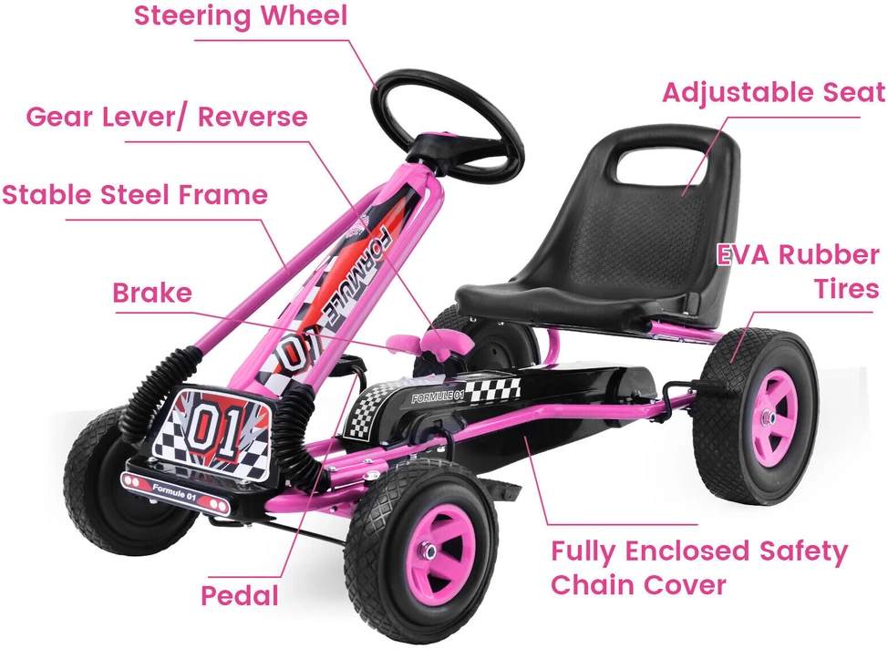 Pedalinis kartingas 105.4 x 58.9 x 62.0 cm