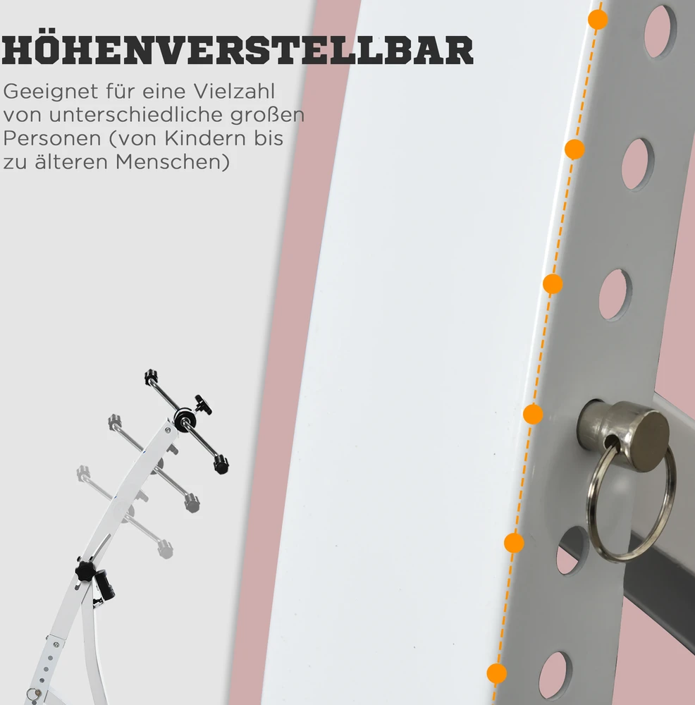 HOMCOM Treniruoklis senjorams, plieno, baltas, 40x42.5x100cm