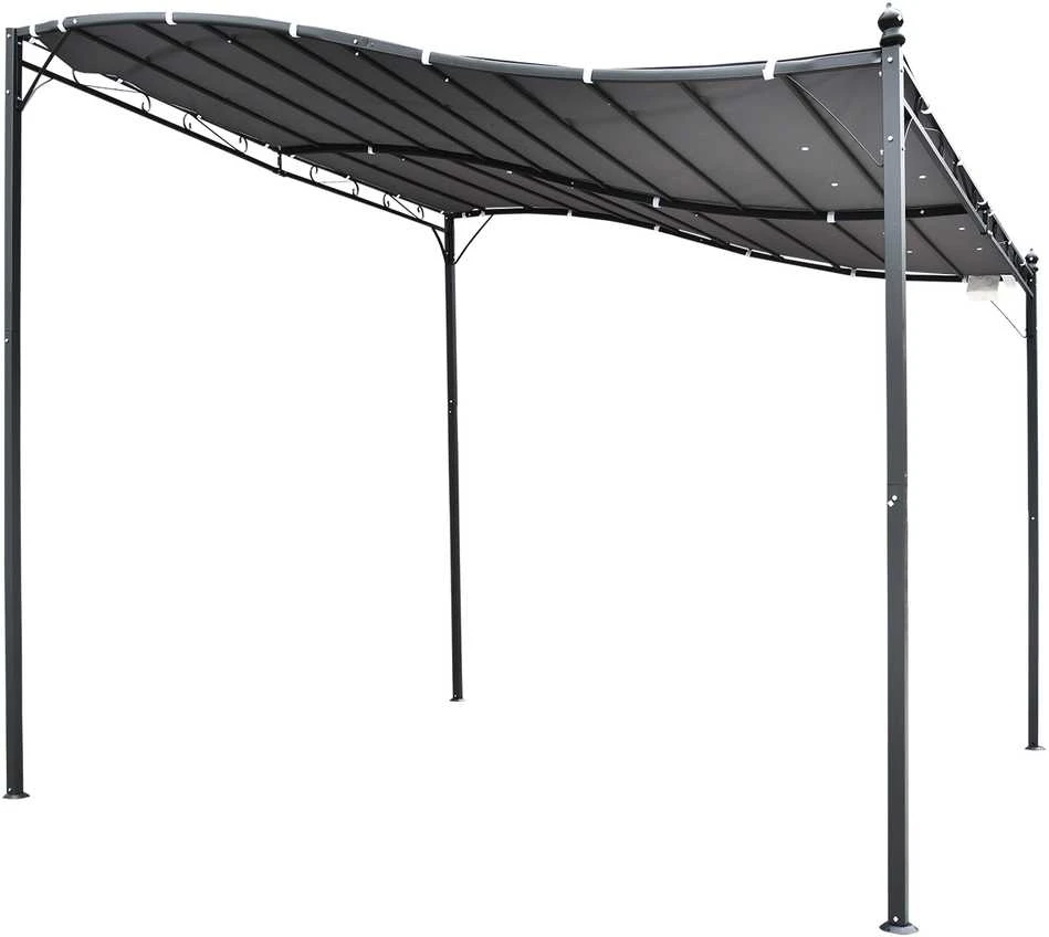 Outsunny sodo pergola, pavėsinė, stoginė, palapinė, metalinė, pilka, 297x297 cm