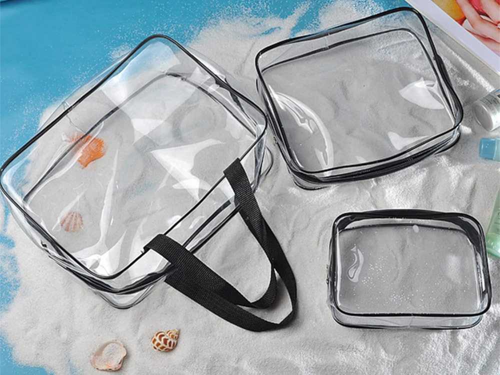 Verk Group Permatomas kosmetikos dėklų rinkinys 3vnt