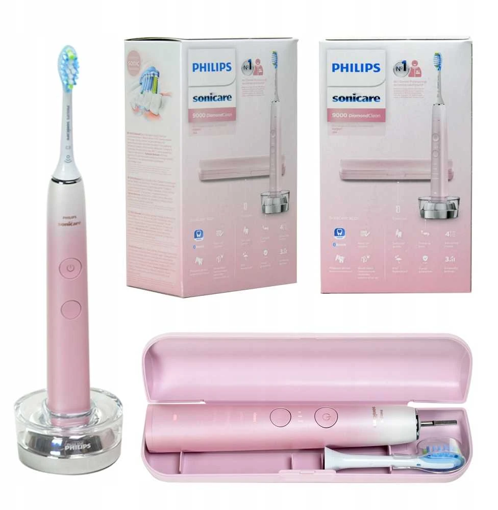 Elektrinis dantų šepetėlis Philips Sonicare DiamondClean 9000 HX9911/84, Rožinis