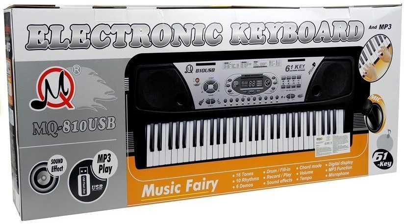 Klaviatūra Lean Cars Elektroninis pianinas MQ-810 su mikrofonu ir MP3 funkcija