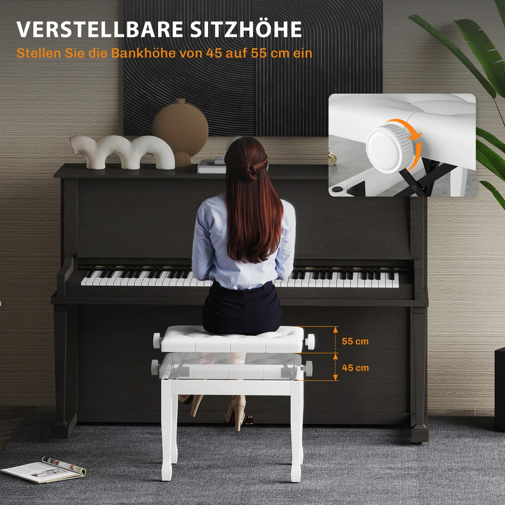 Pianino suoliukas 64 x 35 x 45-55 cm