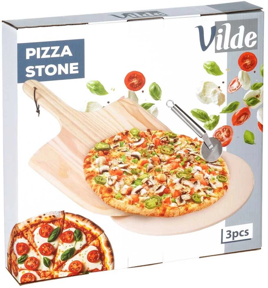 Excellent Houseware Vilde Picos kepimo akmuo ugniai atsparus su ližė ir peiliu (3 dalių rinkinys)