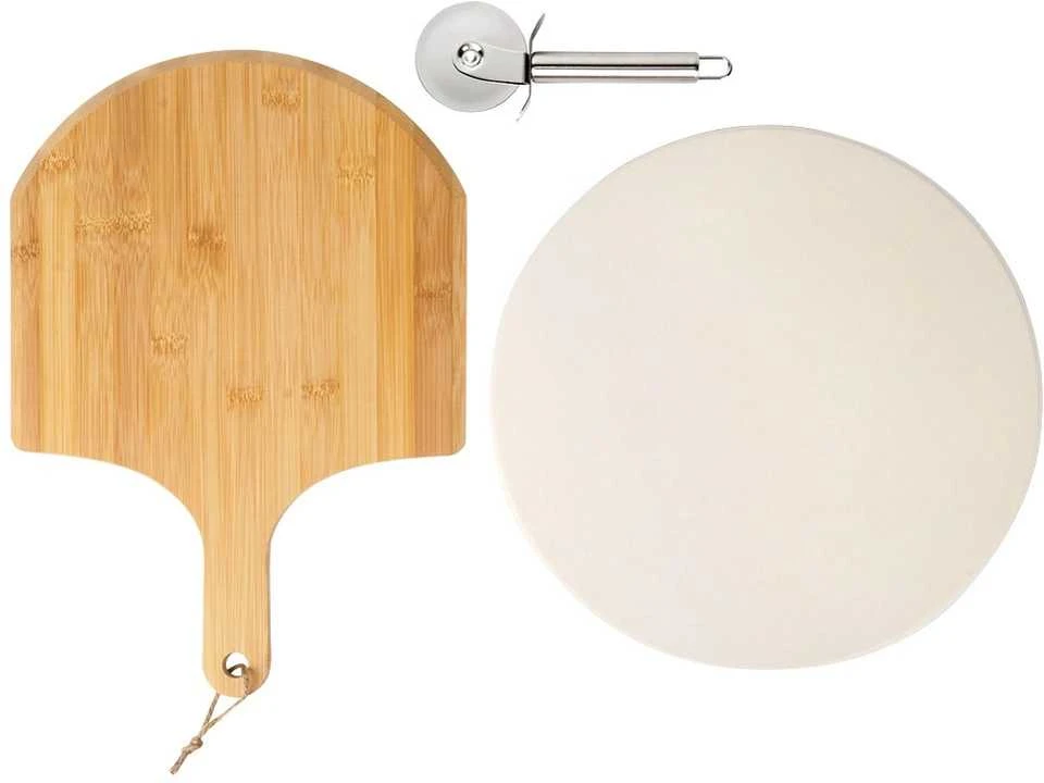 Excellent Houseware Vilde Picos kepimo akmuo ugniai atsparus su ližė ir peiliu (3 dalių rinkinys)