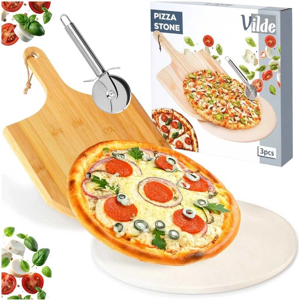 Excellent Houseware Vilde Picos kepimo akmuo ugniai atsparus su ližė ir peiliu (3 dalių rinkinys)