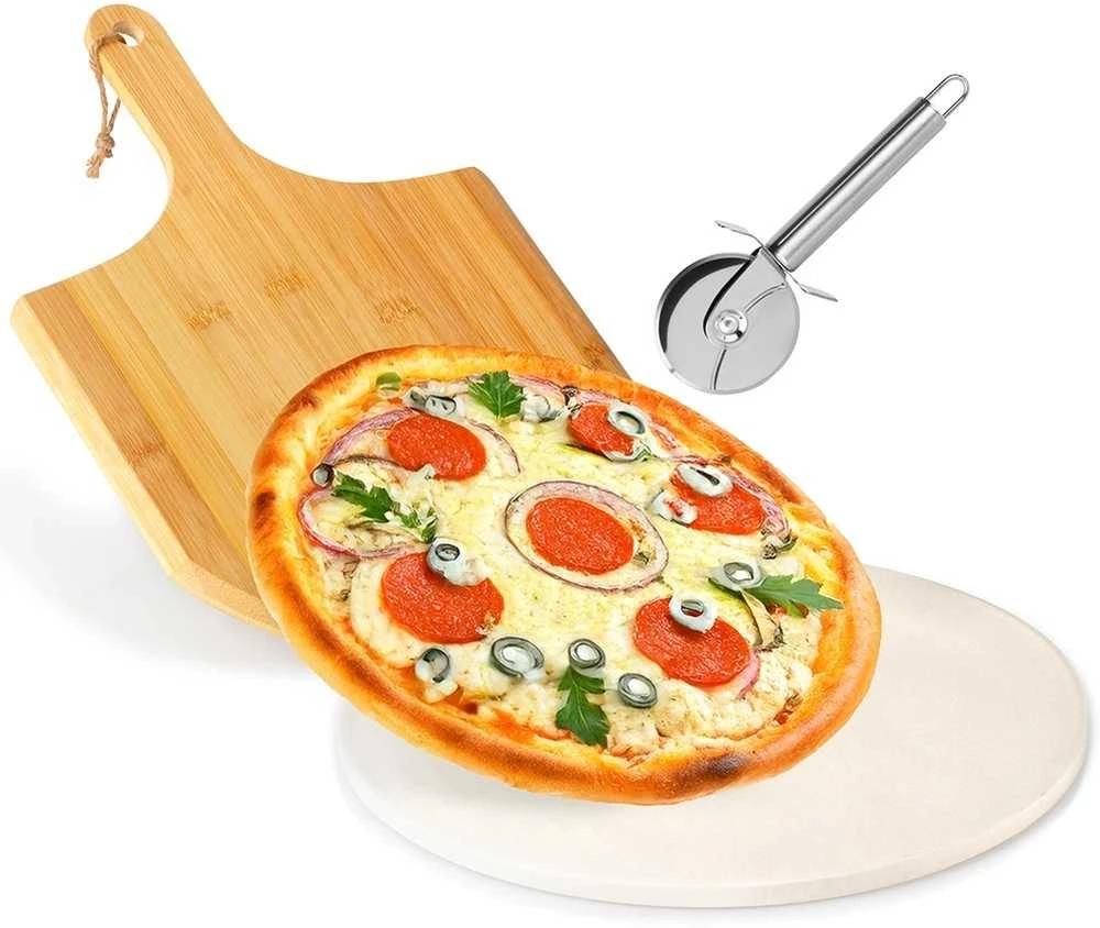 Excellent Houseware Vilde Picos kepimo akmuo ugniai atsparus su ližė ir peiliu (3 dalių rinkinys)