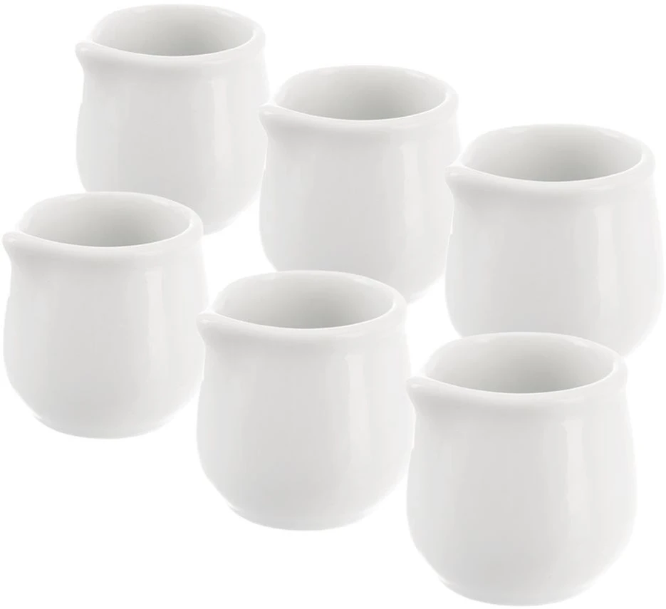 Lumarko Pieno ąsotis porcelianas baltas MONA 4x4 cm, 20 ml 6 vnt.