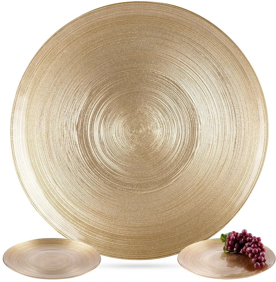 Nežinomas Serviravimo lėkštė, 28 cm, aukso, stiklas