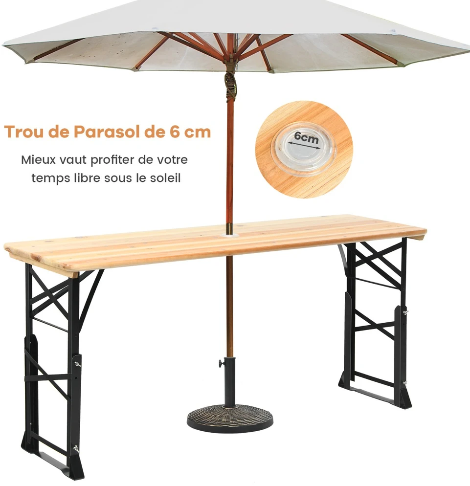Pikniko stalas 168.5 x 50 cm