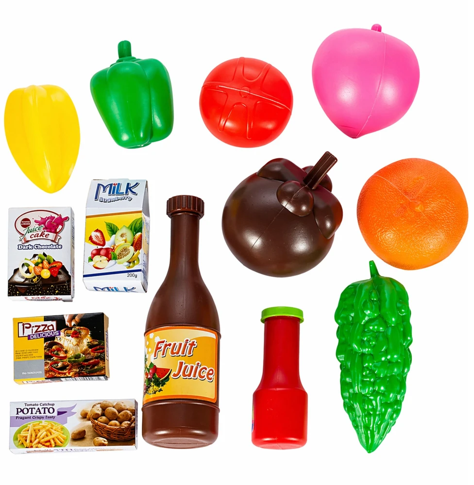 Lean Toys Pirkinių vežimėlis 52 cm rožinis 46 vnt.