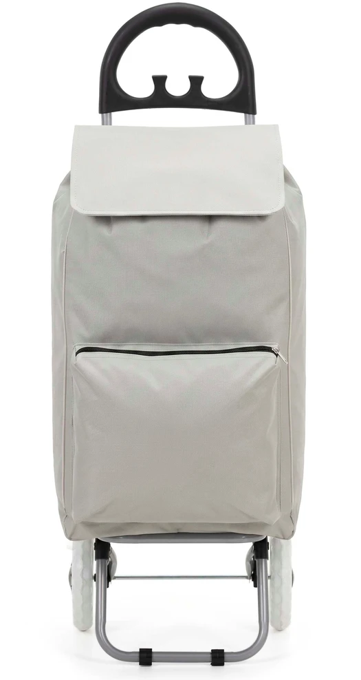 Springos Pirkinių vežimėlis su termoizoliacine kišene, juodas, baltas ir pilkas, 95 × 35 × 28 cm