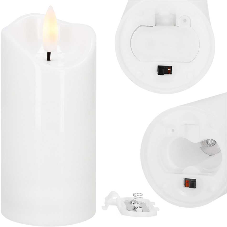 Springos Plastikinė LED žvakė su liepsnos imitacija, 10 cm