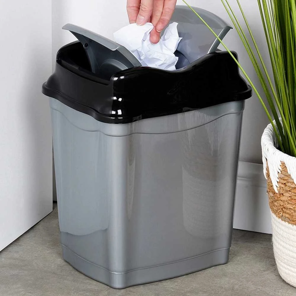 Kokybiškas plastikinis šiukšlių kambarys 9 l pilkas
