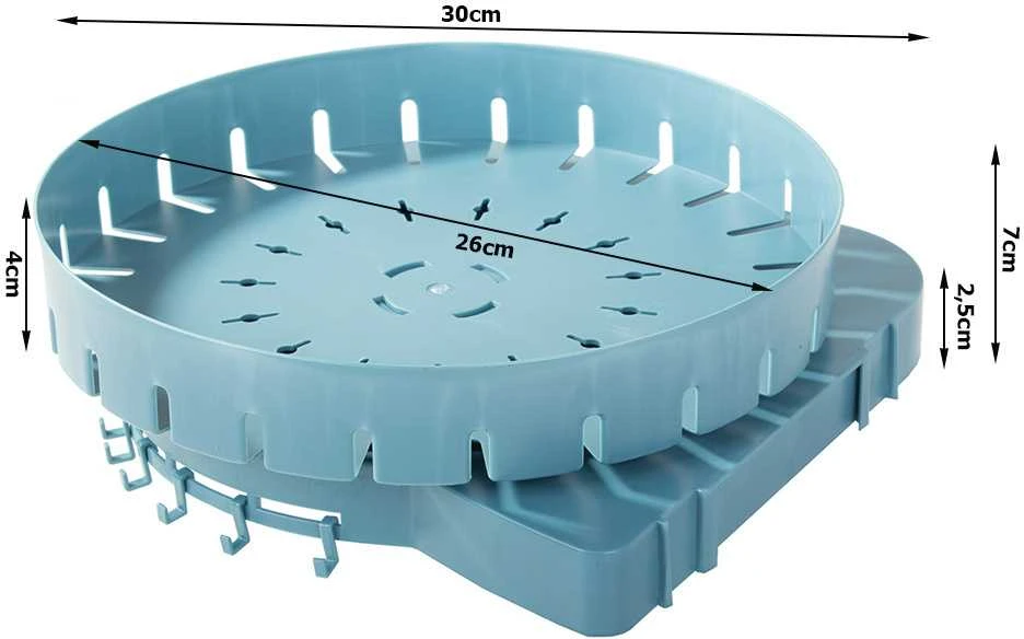 Plastikinė sukamoji lentyna virtuvei ir voniai, 26 cm