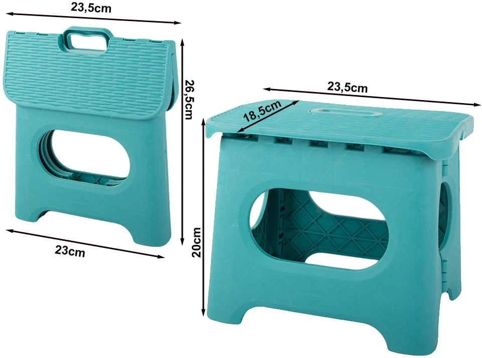 Plastikinė sulankstoma taburetė su rankena, 20x18,5x23,5 cm