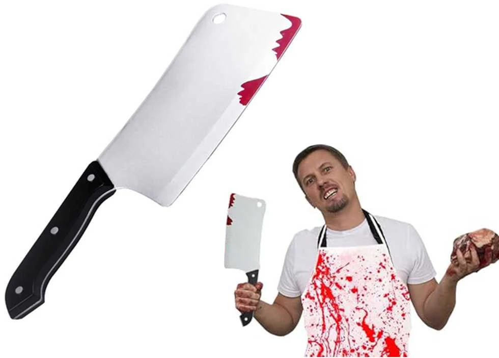 Plastikinis kruvinas peilis kostiumui