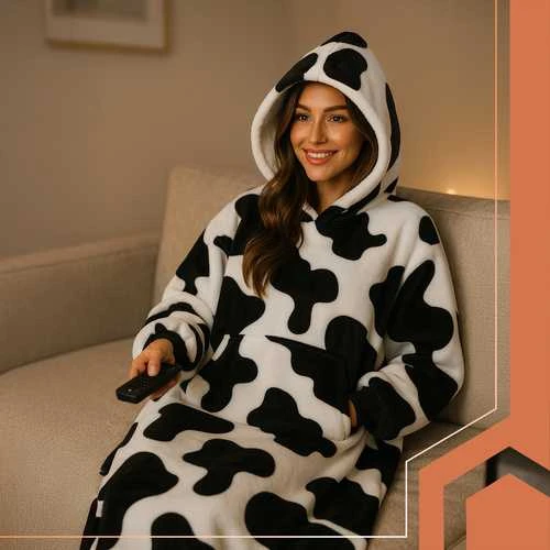 XXL sweatshirt - juodas and baltas blanket Ruhhy 26538