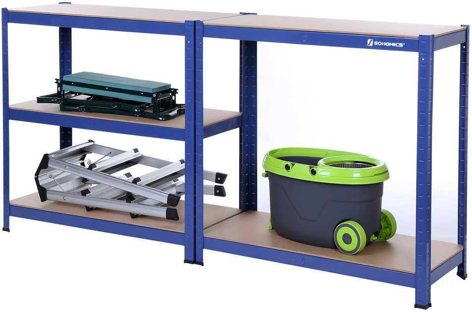 Songmics Didelio atsparumo lentynos 650 kg mėlynos spalvos