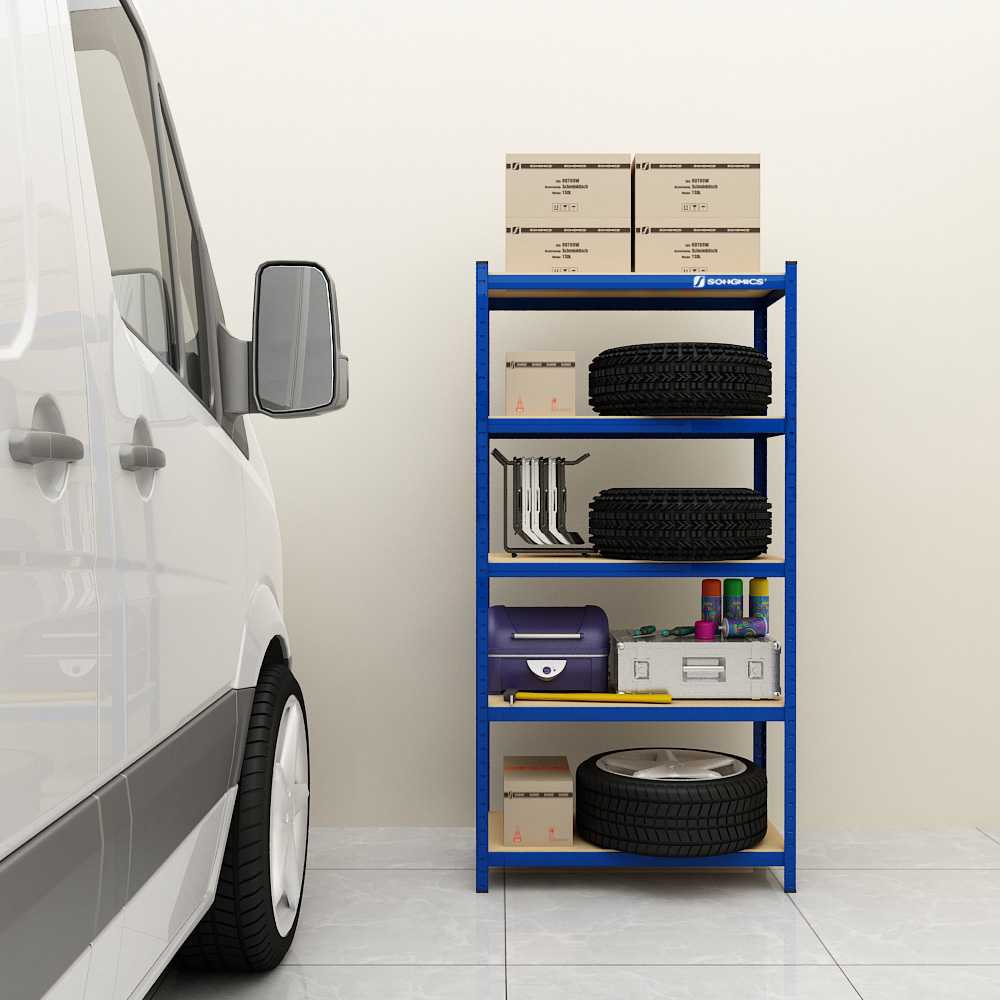 Songmics Didelio atsparumo lentynos 650 kg mėlynos spalvos