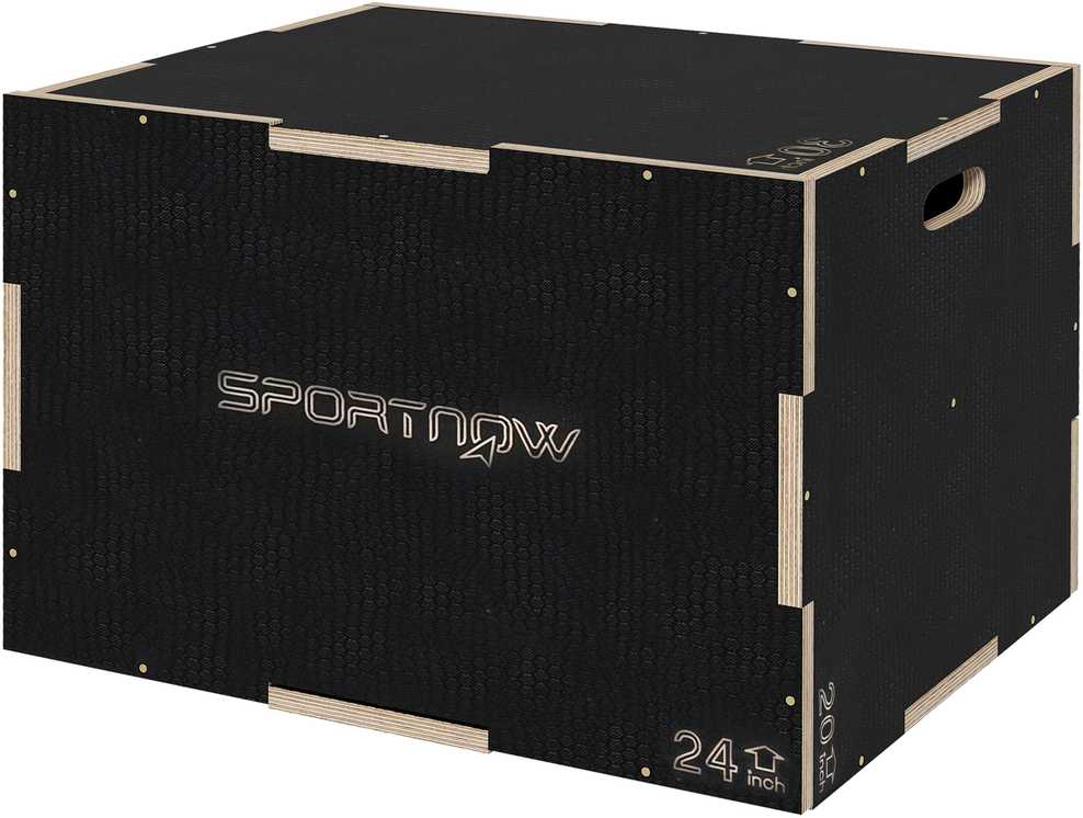SPORTNOW šuolių dėžė, 3-in-1 plyometrinė medinė dėžė su rankenomis, platforma šuoliams namuose ir sporto salėje, juoda