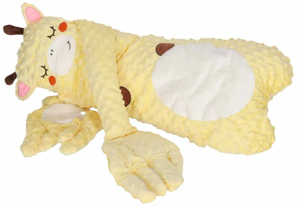 Pliušinė pagalvė su tapšnojimo funkcija, geltona, 60 cm