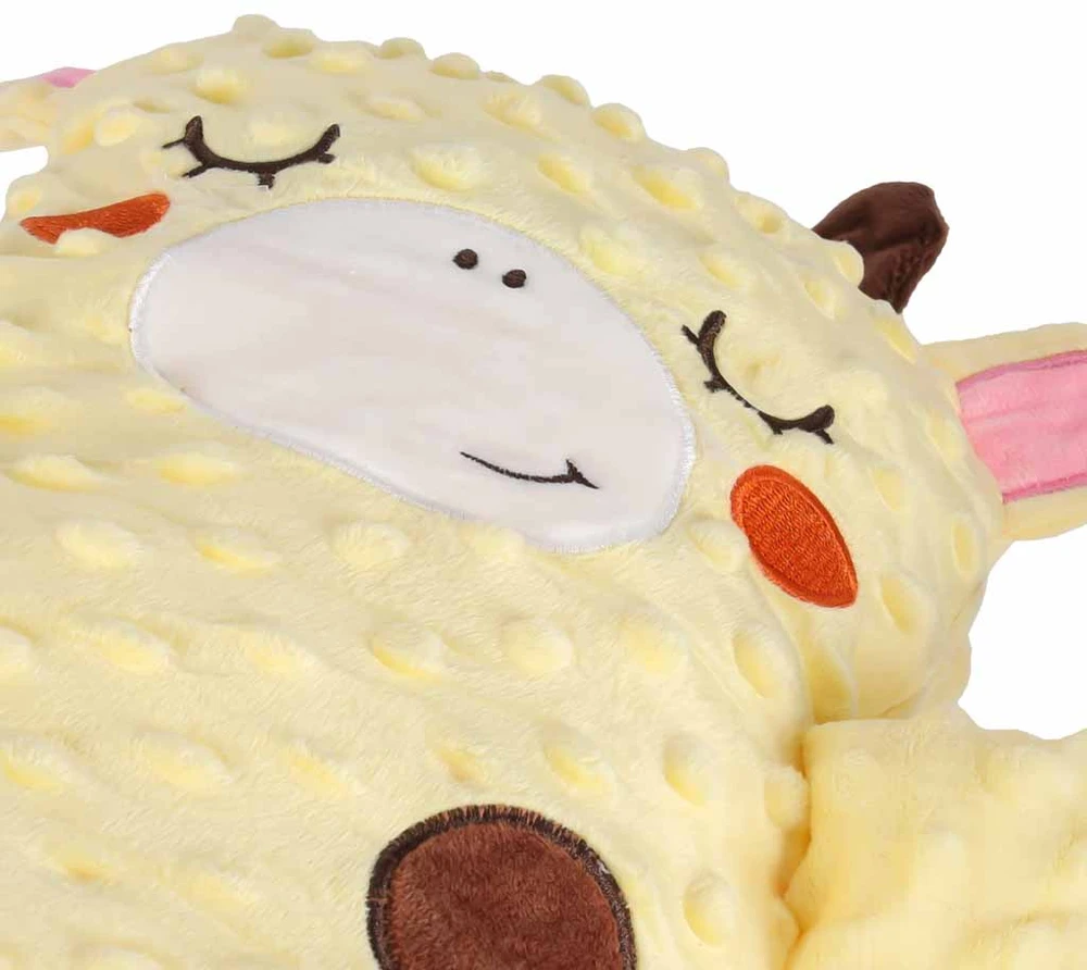 Pliušinė pagalvė su tapšnojimo funkcija, geltona, 60 cm