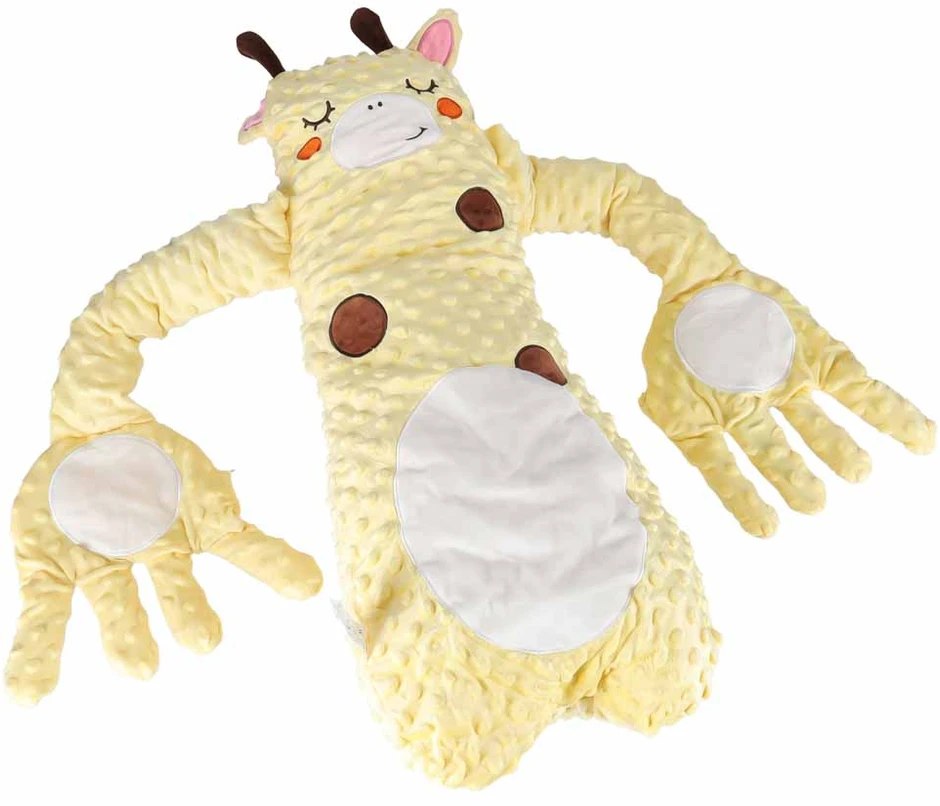 Pliušinė pagalvė su tapšnojimo funkcija, geltona, 60 cm