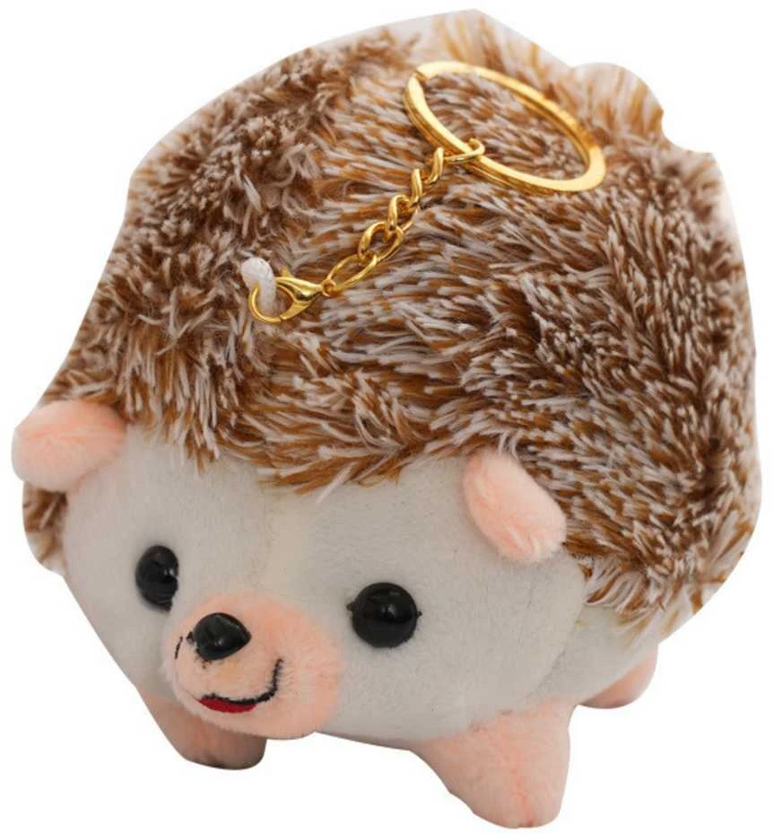 Lean Toys Pliušinis ežiuko raktų pakabukas, 9 cm, rudas
