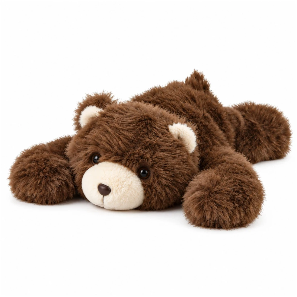 Lean Toys Pliušinis meškiukas su svoriu, rudas, 30 × 20 × 10 cm