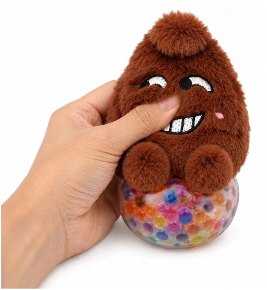 Lean Toys Pliušinis spaudžiamas žaislas su blizgučiais, 8 × 8 × 6 cm