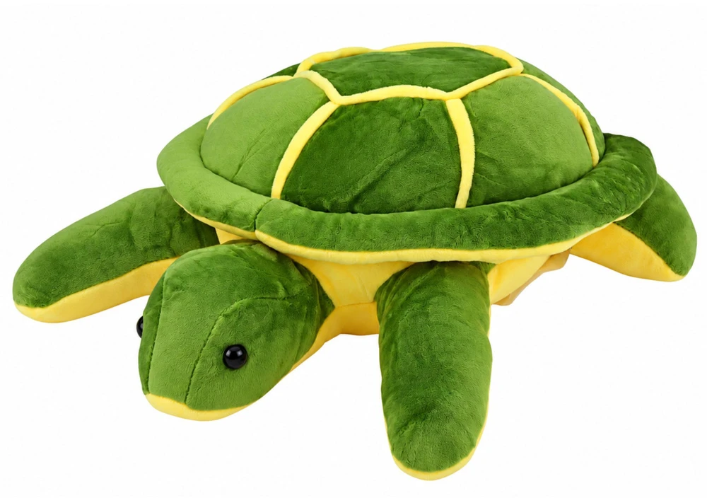 Lean Toys Pliušinis vėžlys, žalias ir geltonas, 23 × 19 × 10 cm