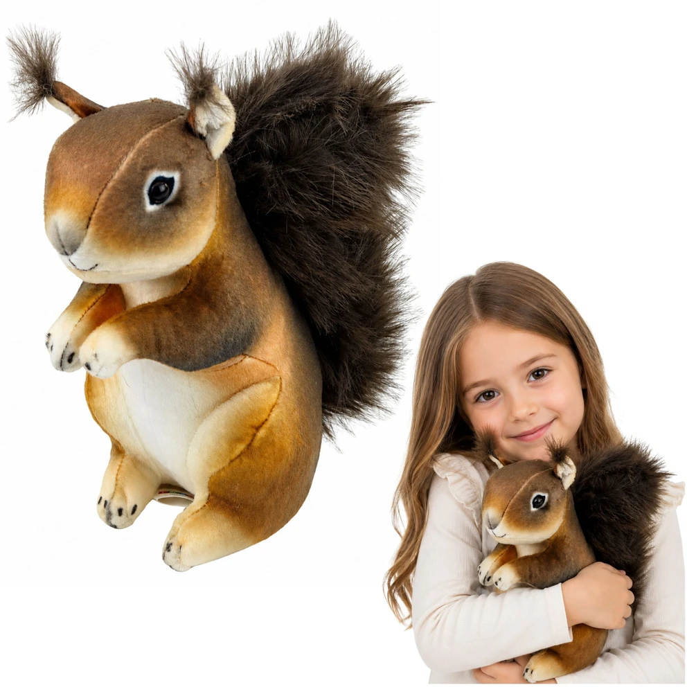 Lean Toys Pliušinis žaislas - ruda voverė, 22 cm aprašymas - Prekės nuotrauka